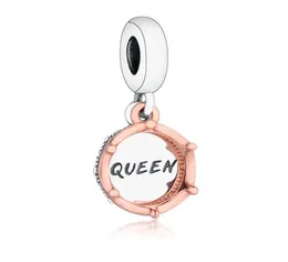 925 sterling silver fit charms braccialetto collana pendente regina regale corona ciondola donne gioielli fai da te Berloque154M9972742