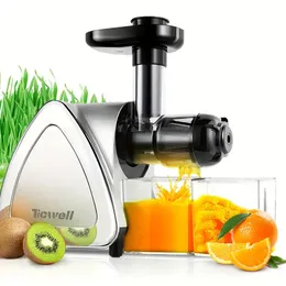 High-Yield Slow Masticating Juicer - Cold Press Juicer With Reverse Function - Quiet Motor - Includes Juice Jug & Cleaning Brush - Gray