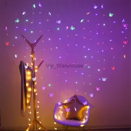 LED-Ketten, Party-LED-Herz-Licht für Dekoration, Vorhang-Licht mit Foto-Clip, Schmetterlingsornamente, Valentinstag, Hochzeitsdekorationen, 2 m x 1,5 m, HKD230919