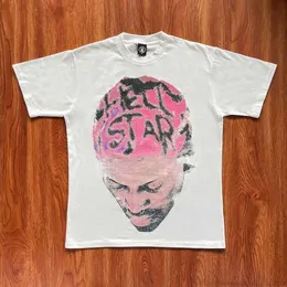 Designer de roupas de moda Hip Hop Tees Camisetas Hellstar Studios Rodman Tee Ins Mesma High Street Tendência Homens e Mulheres T-shirt de Manga Curta