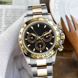 2023 For Watch Men rlx fake watch Automatic Mechanical montre de luxe 40mm Folding Buckle Gold Hardlex Waterproof Stopwatch luxurious Male wristwatch brand watches