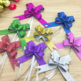 Christmas Decorations 30mm Gold Film Hand Pull Flowers Festivals and Wedding Decoration Ribbon Bow Hand-pull Flower