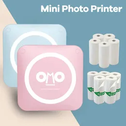 Portable Wireless BT Thermal Mini Photo Printer - Inkless utskrift för iOS Android -telefoner - 11 rullar av papper ingår!