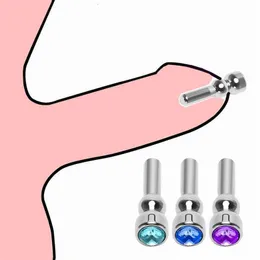 Sex Toy Massager Metal Urethral Catheter for Men Diamond Stainless Steel Penis Plug Stimulator Dilators Male Chastity Device