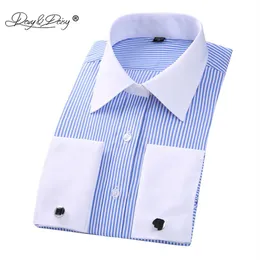 DAVYDAISY Nova chegada 6XL 5XL camisa masculina de manga comprida com punho francês vestido capina camisa masculina roupas DS345256W