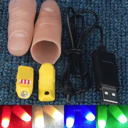 Novel Games Professional Light Par Set Red Four Colors Magic Tricks Led Thumb Tips Light Magia Props Stage Illusions Gimmicks Accessories 230918