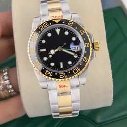 Relógio feminino sub masculino relógios gmt banhado a ouro montre de luxe automático mecânico 40mm reloj orologio 904L relógio de pulso de aço inoxidável cerâmica