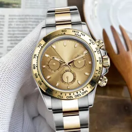شاهد AAA Watch Automatic Watch RLX Fake Watch Automatic Mechanical Montre de Luxe 40mm قابلة للطي Gold Hardlex Hardlex Folding Waterpatch Luxurious