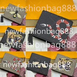 Nya Fashin -designers plånbok män djur mode kort plånbok läder svart orm tiger bee kvinnor lyxväska korthållare med presentförpackning högkvalitativa plånböcker