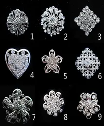 Silver Tone Small Flower Cheap Brooch Clear Rhinestone Crystal Diamante Party Prom Pins5925179