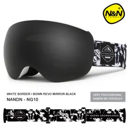 Лыжные очки NANDN SNOW, двухслойные линзы, противотуманная защита от ультрафиолета, мужские и женские магнитные линзы для сноуборда 230918