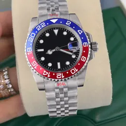 Heren Dames GMTWatch Horloges Automatisch mechanisch 40 mm roestvrij staal Saffierglas Blauw Rode keramische rand Horloges montre de luxe dhgates