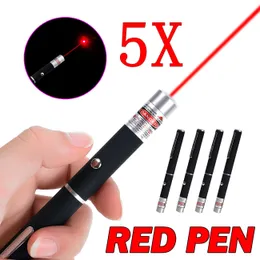 5PACK 900Mile 650nm Red Laser Pointer Pen Visível Beam Lazer para brinquedo de estimação 1mw