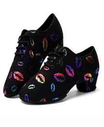 USHINE BD47 Nuovo Colore Labbra Sneakers Scarpe da Formazione per Insegnanti Sala da Ballo Latino Fitness Balletto Scarpe da Ballo Donna 2010178608538