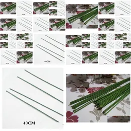 Dekorativa blommor kransar ronde blommat material handarbete diy 2 2mm 40 cm längd papper paket gröna pachetter med tråd konstgjord stam10 dh6lr