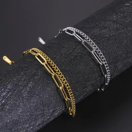 Urok Bracelets 2023 Trendy prosty tytanowa estetyczna Bransoletka Kobiety ułożone łańcuch ze stali nierdzewnej do biżuterii pulsera