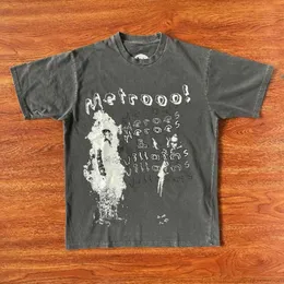 Vêtements de mode de créateurs Hip hop Tees TShirts Metro Boomin Heroes Villains Cover Tee Tidal Heavy Duty Wash T-shirt à manches courtes