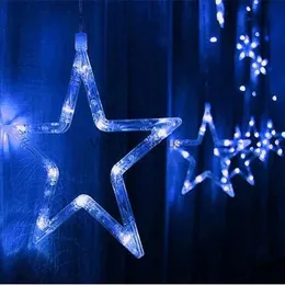 LED Strings Party AC220V Star String Lights Christmas 2.5m 138 LED Fairy Garland Curtain for Wedding Home حفلة عيد ميلاد HKD230919