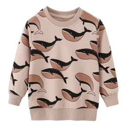 Hoodies Sweatshirts Jumping Meters Ankomst Autumn Boys Girls Cotton Whale Print Selling Kids Clothes Long Sleeve Sport Shirts 230919