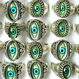 Whole 30 Mix Eyeball Ring Unique Design Evil Eyes Silver Rings Vintage Men Women Punk Rocker Cool Bands Man Boy Jewelry Favor286J