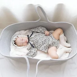 Baby Cribs Portable Basket Cotton Rep Woven Crib Born Sleeping Bed Cradle Bassinet Nursery Decoration 230918