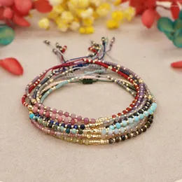 Strand artesanal tecelagem multi-camada colorida pedra natural frisado pulseira feminino meninas boêmio pulseira jóias acessórios presentes