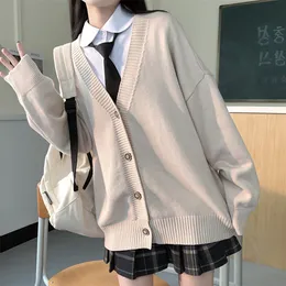 Damskie Knits Tees s japońskie modne college luźne kaset SWEATER SWEATER Kobiet zewnętrzny płaszcz japoński mundur szkolny zy6090 230918