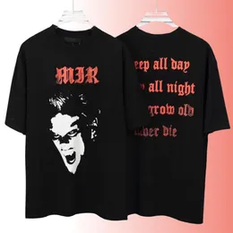 Tasarımcı Gömlek Aimir Vampire Erkek Tişört Sokak Giyim 2023 Pamuklu Sokak Giyim Yaz Moda Tshirts Sıçrama-mürekkep Mektup Baskı 316H