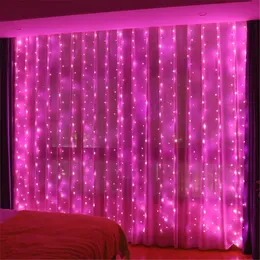 Other Event Party Supplies Year Garland LED Copper wire Curtain Fairy Lights 3 Meter Home Window Bedroom Christmas Wedding Decoration Pink Lamp 230919
