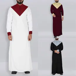 Kaftan Men Muslim Clothing Jubba Thobe Abaya Robe Dubai Saudi Saudi Dress Islamic Ramadan Long Sleeve T Shirt1322S