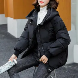 Mulheres para baixo jaquetas mulheres casaco inverno 2023 com capuz quente outerwear roupas designer manga longa casual solto parkas ropa mujer