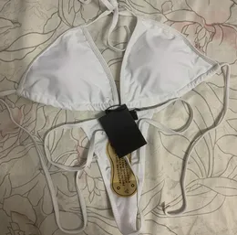 Metal Swimming Bikini Set Designer Thong 2024 Brand Brasilian Micro Bikinis Sexiga Two Pieces Swimsuit White badkläder XL Biquinis Kvinnlig baddräkt Fast frakt