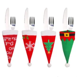 Weihnachtsdekorationen Neujahr 2022 Geschenk Geschirr Gabel Messerhalter Tasche Navidad 2021 Noel für Home Dinner Table Decor Drop Lieferung G Dh16U