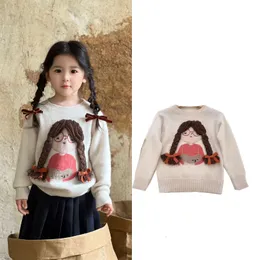 Pullover Kids Sweaters 23 Witner Girls Warm Knit 3D Print Outwear 230918