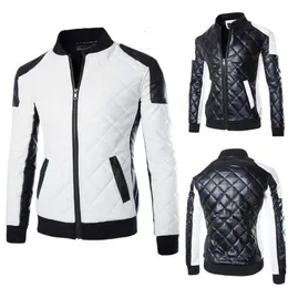 Chaqueta de gran tamaño con forma de diamante de tendencia de moda de ropa de PU con lavado sintético de cuero para hombres 230919