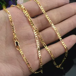 10pcs Gold 2MM Size Figaro Necklace 16-30 Inches Fashion Woman Jewelry Woman Simple sweater chain jewelry Factory can be cus297e