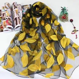 Hot Sale Silk Scarf Womens Summer Breeze Lightweight Sheer Wrap and Shawls Bandana Beach Organza Gace Lace Hollow Scarf