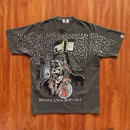 Designermode Kleidung Hip Hop T-Shirts T-Shirts Wl Fashion Brand Happy 125th Birthday Tee Totenkopf Herren- und Damen-Kurzarm-T-Shirt aus reiner Baumwolle