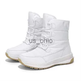 ブーツMoipheng Snow Boots Women Waterproof Keep Warm Plush Platform Shoes女性レースアップミッドカーフブーツ冬の靴ボタフェミニナJ230919