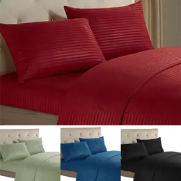 Conjuntos de cama Tempo limitado Chegada Luxuosa Stripe Set Queen King Bed Linens Colchão Protetor Capa com Folha Elástica Home 230919