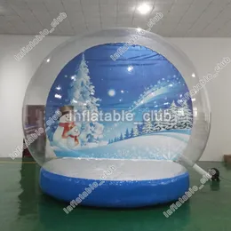 Ny uppblåsbar dekoration Snow Globe till jul 3M Dia Human Size Snow Globe Photo Booth Anpassad bakgrund Julgård Clear Bubble Dome-01