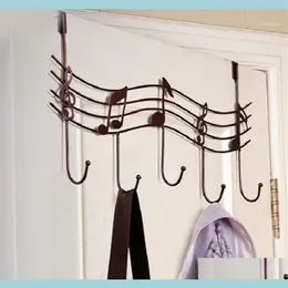 Rails Storage Housekeeping Organization Home & Gardenwavy Musical Notes 5 Hooks Wall Mounted Coat Rack Clothes Door Hanger Elegant304R