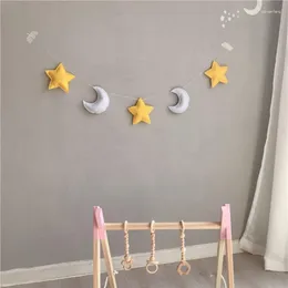 Decorative Figurines Nordic Felt Moon Star Garland Party Banner Kids Room Nursery Hanging Wall Decor Christmas Gifts Baby Shower Bunting