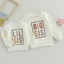 Family Matching Outfits Citgeett Autumn Kids Toddler Girls Sweatshirts Long Sleeve Leopard Letter Print Loose Pullovers Fall Tops Clothes 230918
