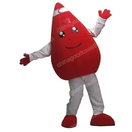 Performance Blood Drop Mascot Costume Top Quality Halloween Christmas Fancy Party Dress Cartoon Character Outfit Suit Carnival Unisex Adults Outfit