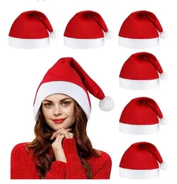 Santa Hat Ultra Soft Plush Cosplay Red Christmas Hats Nowy Rok Dekoracja Dorośli Dorośli Kids Home Garden Party Hats