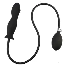 Massaggiatore giocattolo del sesso Plug anale gonfiabile Espansione con pompa Prodotti per adulti Silicone per donne Uomini Gay