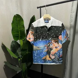 Мужская рубашка весны и лета 2021, повседневная брендовая футболка New Tide, европейско-американская, цифровая печать с фиксированной точкой, Comforta283F