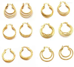 Серьги-кольца, 6 пар, очаровательные серьги для девочек, круглые, золотого цвета, винтажный богемный комплект ювелирных изделий, модный Whole4625413
