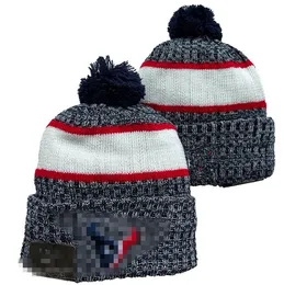 Houston Beanies Cap Hou Wool Warm Sport Knit Hat Hockey North American Team Striped Sideline USA College Cuffed Pom Hats Män kvinnor A0